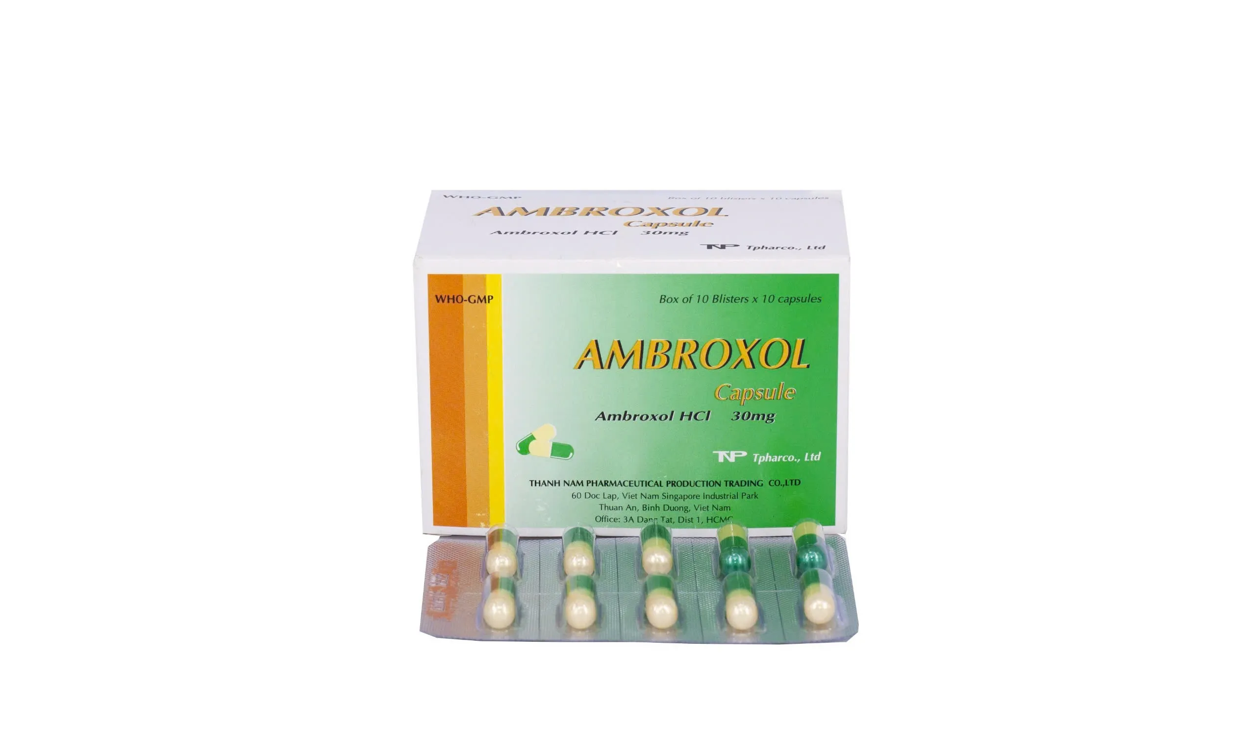Ambroxol 30mg Thành Nam – Tiêu chất nhầy, hỗ trợ điều trị viêm phế quản, hen phế quản